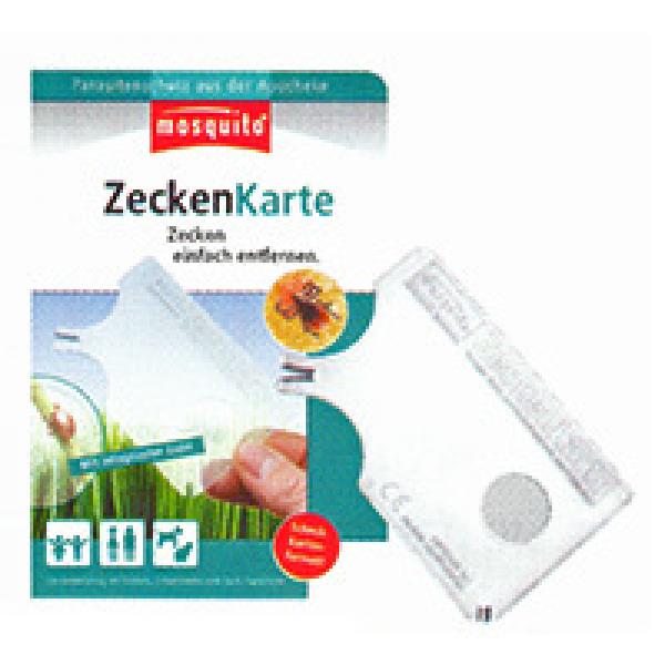 Zeckenkarte mit integrierter Lupe