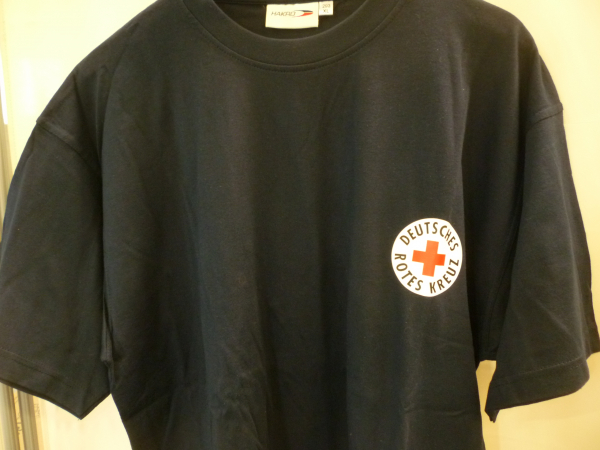 T-Shirt blau mit DRK-Rundlogo - Größe XL